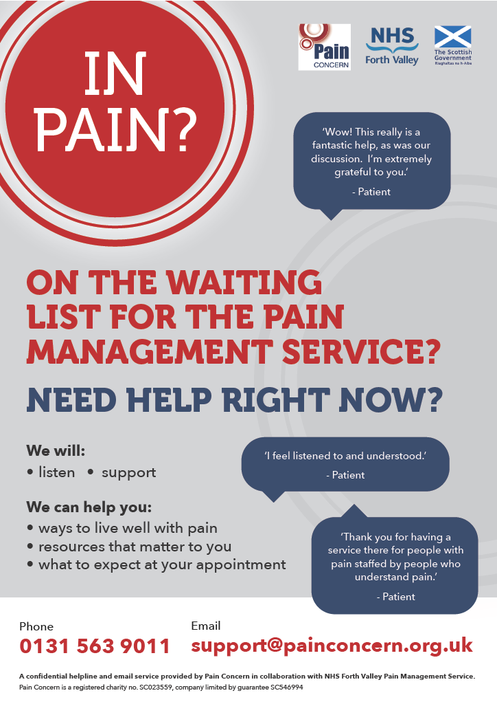 Forth Valley Pain Managment Service Helpline Poster