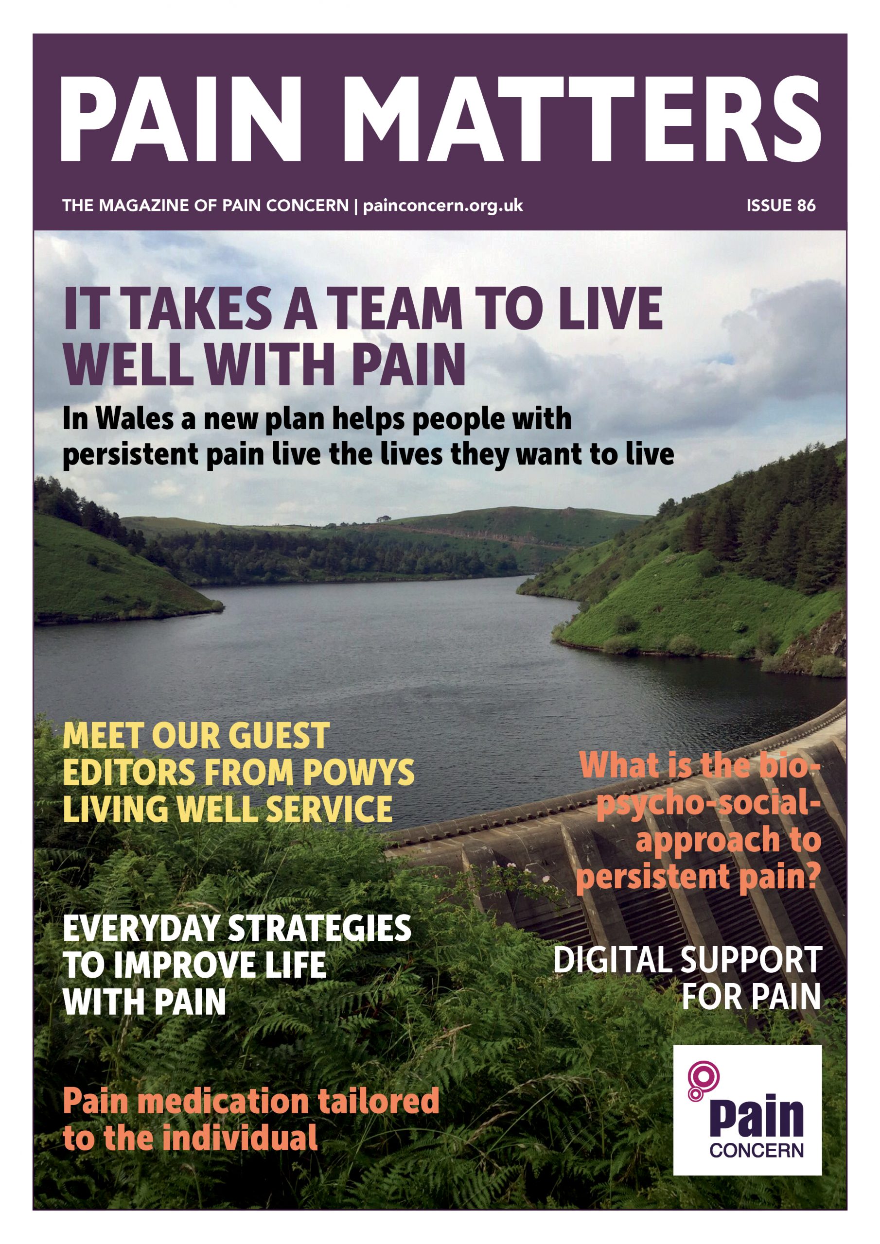 Pain Matters 86 magazine front cover.